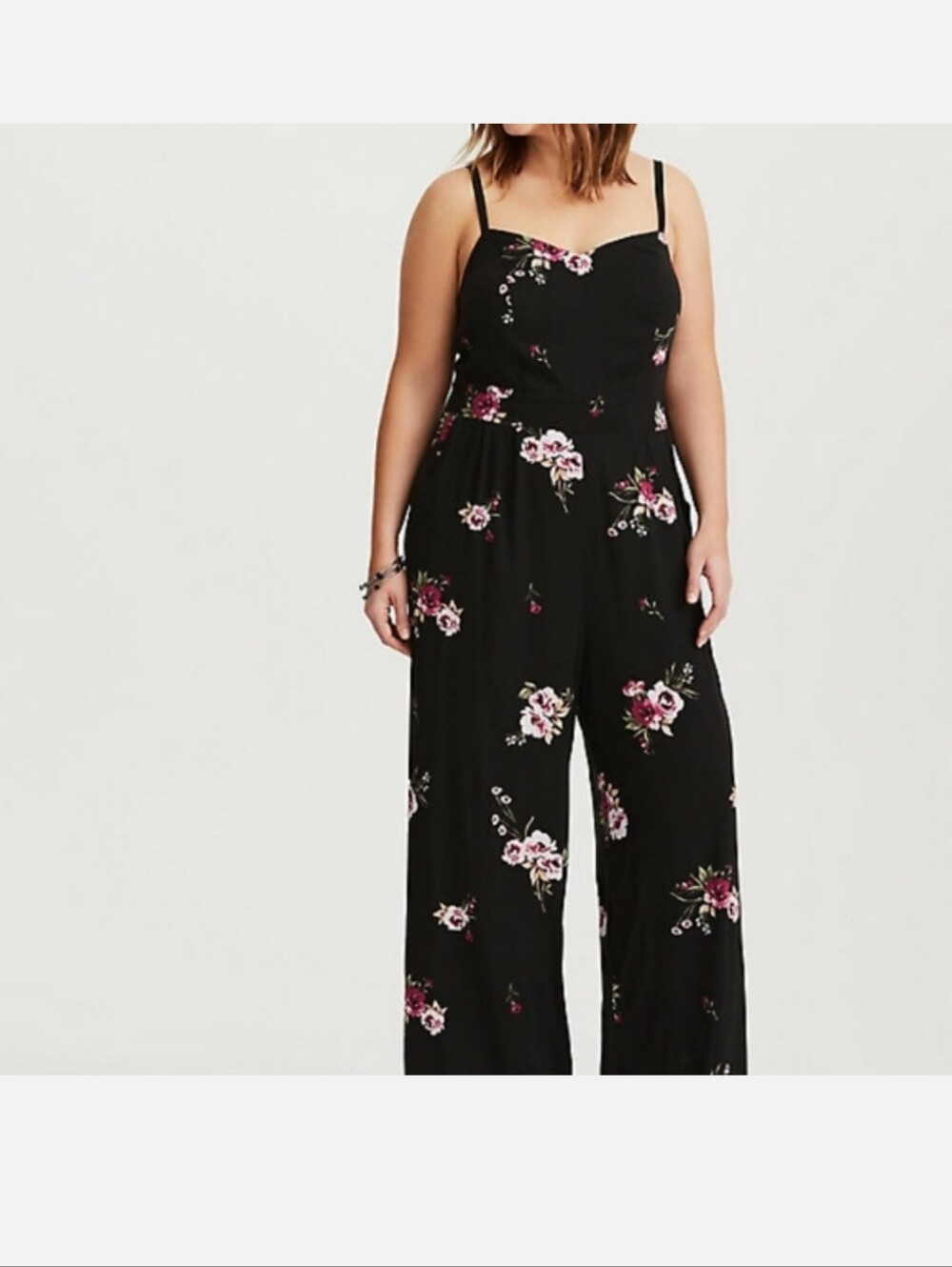 TORRID Black Floral Wide Leg Jumpsuit 0XL